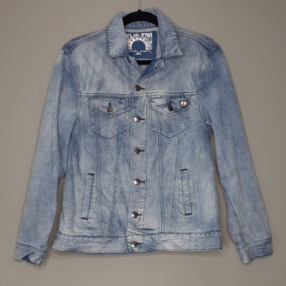 RARE SPIRITUAL GANGSTER Hamsa Graphic Denim Jacket - Picture 6 of 13